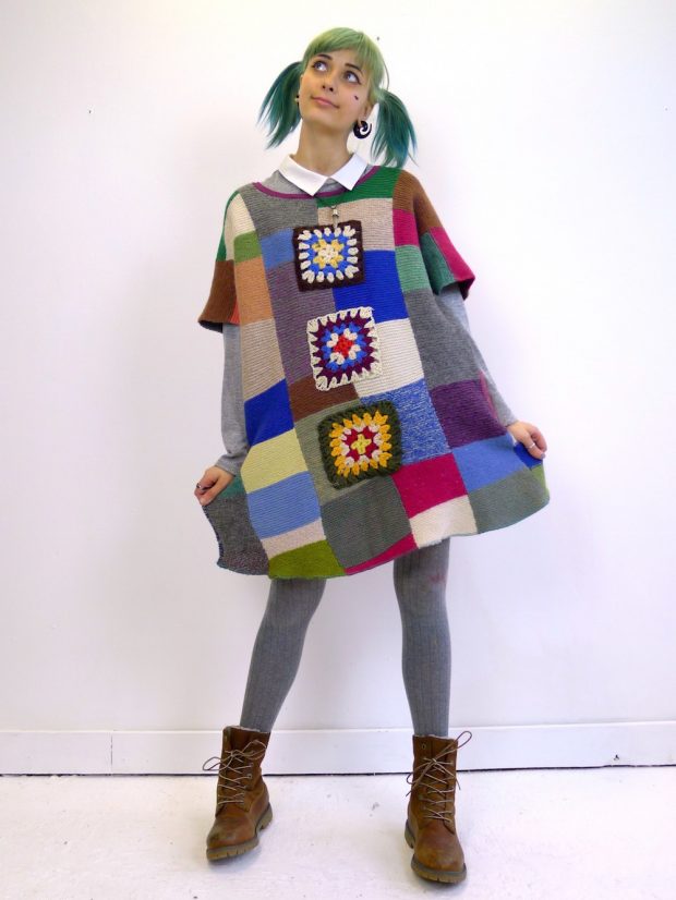 Patchwork Knitted Dress