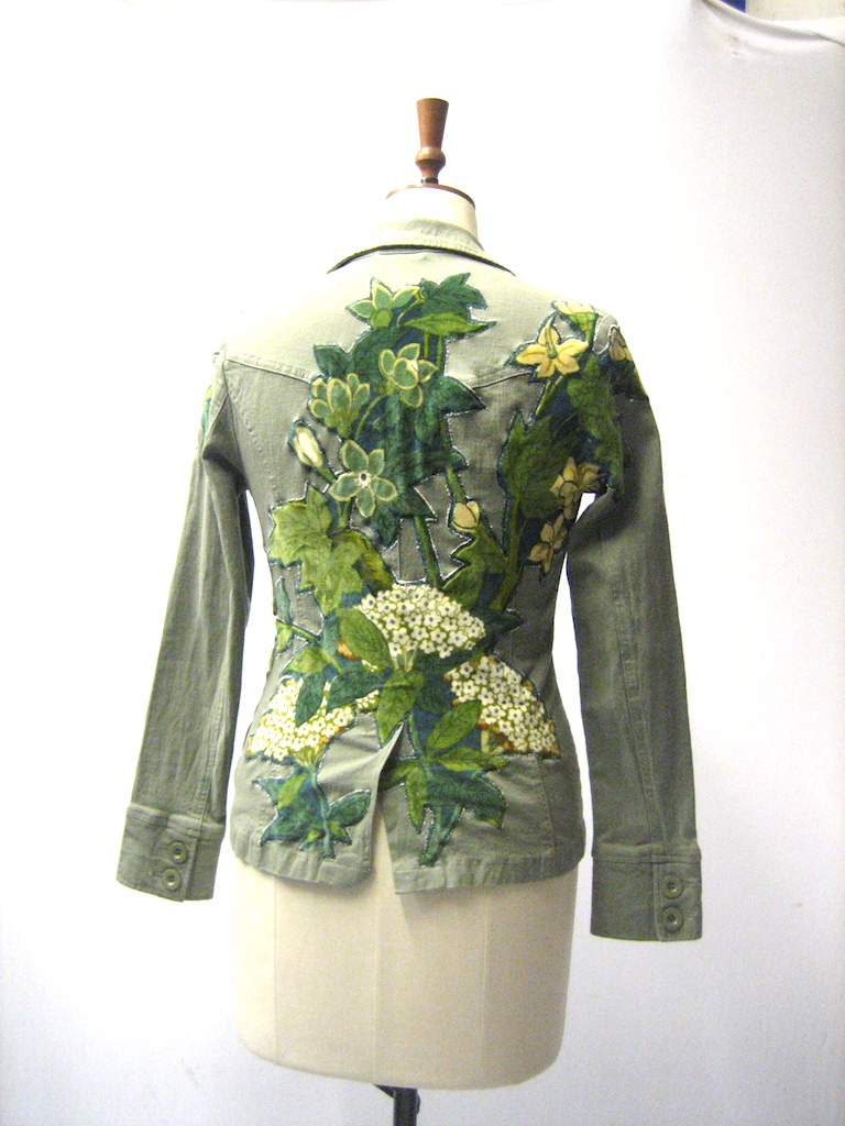 handmade applique floral jacket