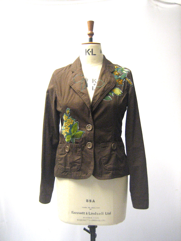handmade applique floral jacket