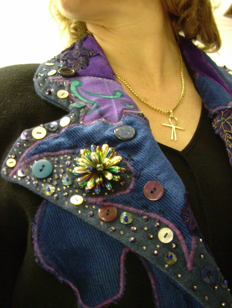 Made to order customised embellished suit jacket and hat