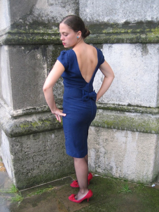 made to order blue bow dress