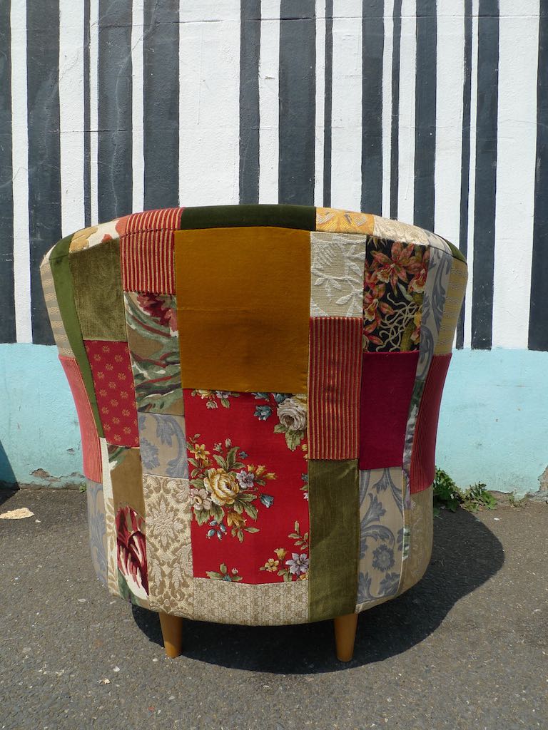 patchwork tub chair Leftover Threads