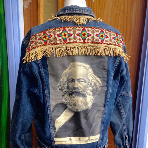 denim jacket Karl Marx fringing