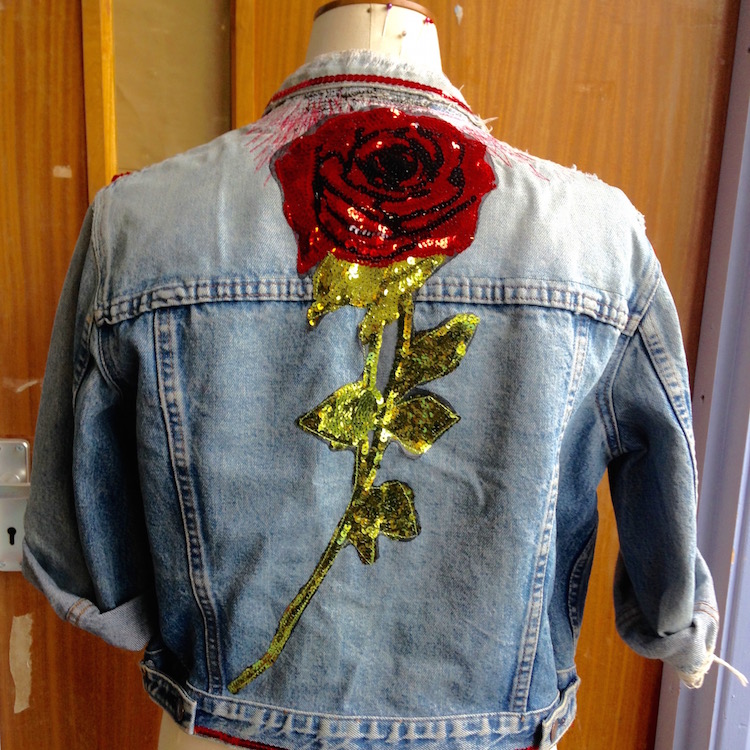 denim jacket sequin rose 2