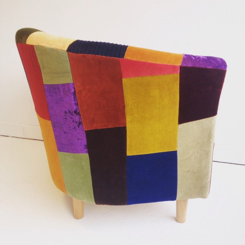 patchwork upholstery armchair brighton