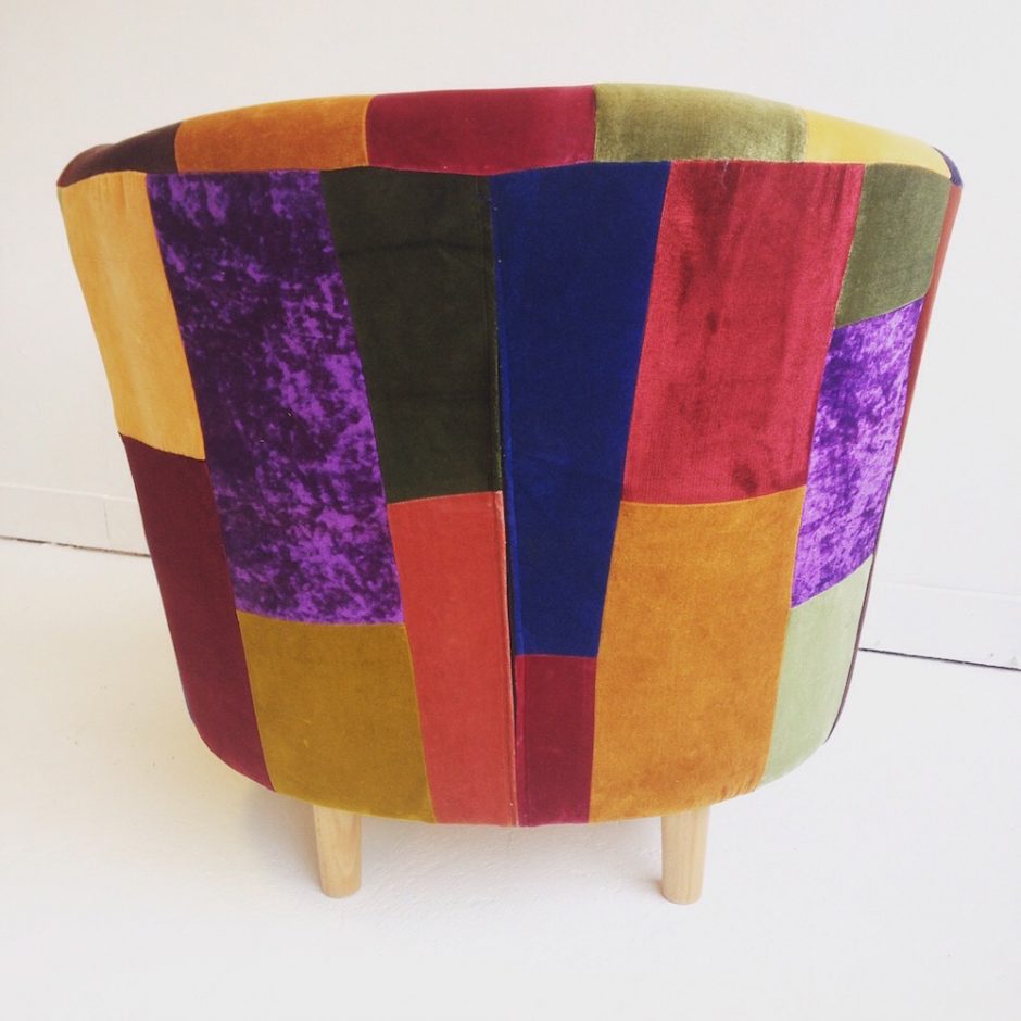 patchwork upholstery armchair