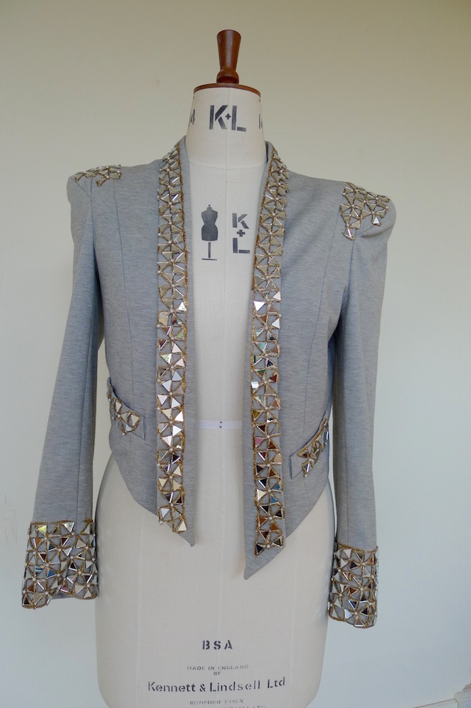 customised embellished mirror jacket