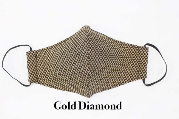 gold diamond eco cotton face mask covering