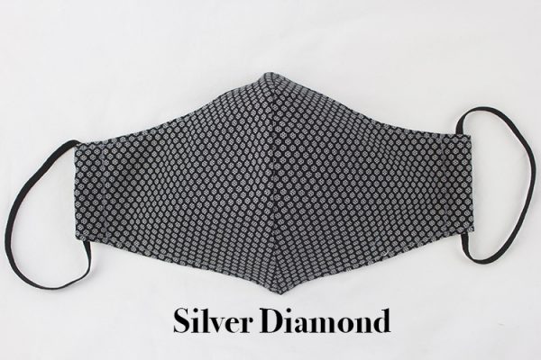 silver diamond eco cotton face mask covering