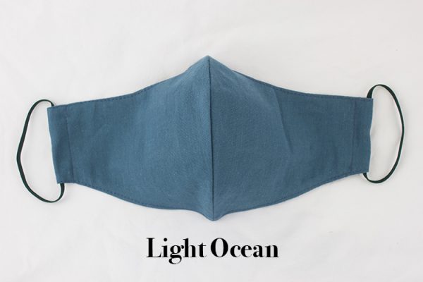 light ocean blue eco organic cotton face mask covering