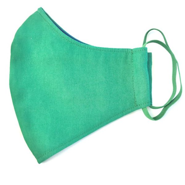 emerald green organic cotton eco face mask covering