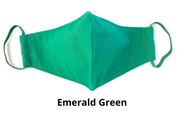 emerald green organic cotton eco face mask covering